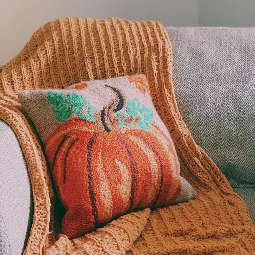Vintage pumpkin throw pillow